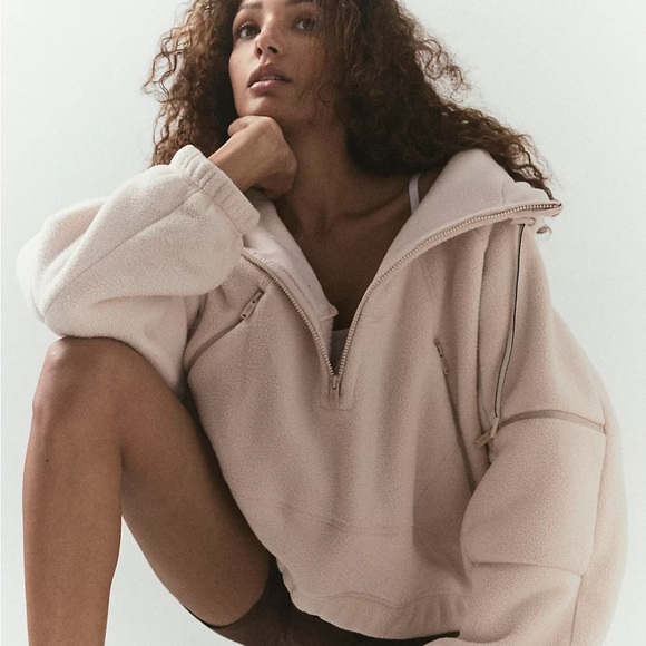 FP Movement by Free People Jackets & Blazers - Free People FP Movement Wild and Free Fleece Jacket Medium in Oyster NWT Zip-Up
